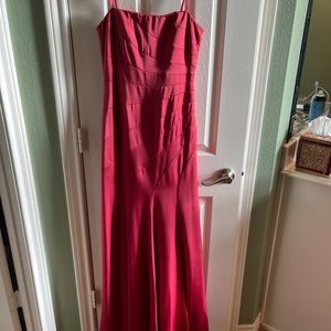 Red long evening dress